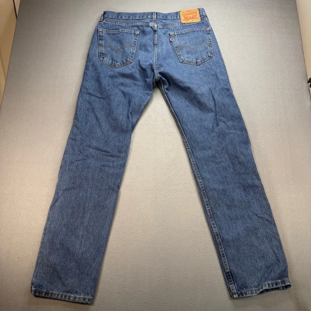 Levis 505 Jeans Regular Fit 34x34 (FIT 34x33) Blue Denim Straight Leg Casual